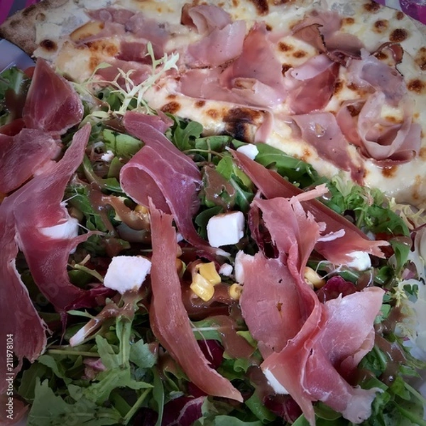 Fototapeta salade pizza