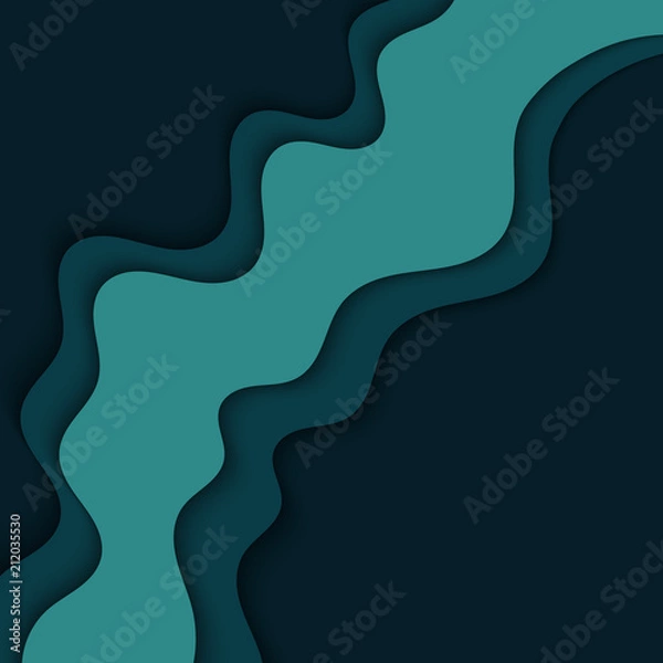Fototapeta Abstract blue wavy background.