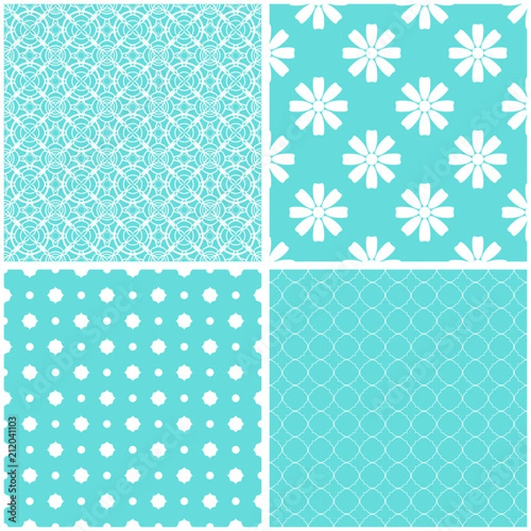 Obraz Pastel retro different vector seamless patterns.