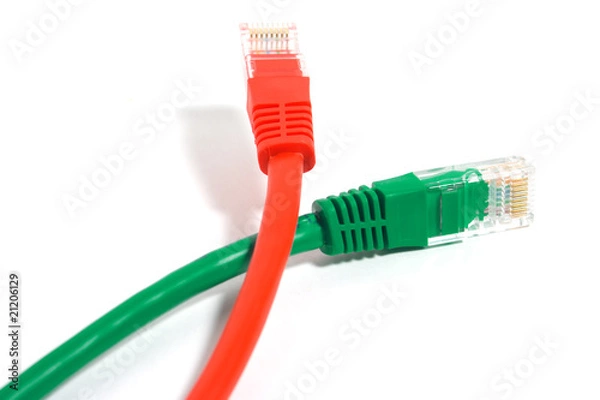 Obraz Red and green cables