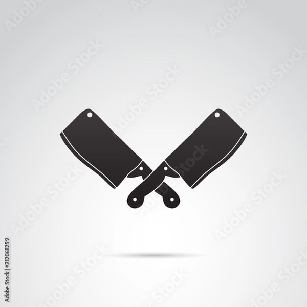 Fototapeta Crossed knives vector icon.