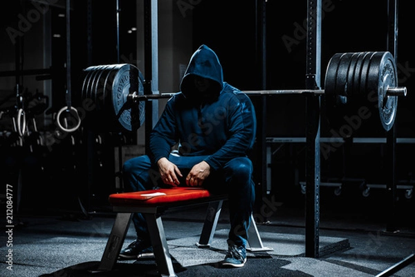 Obraz Strong man working in gym