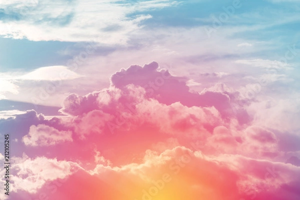 Fototapeta sun and cloud background with a pastel colored


