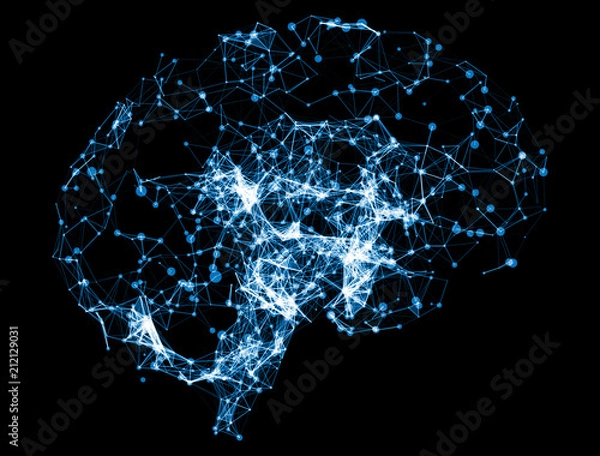 Obraz Brain illustration to dot line