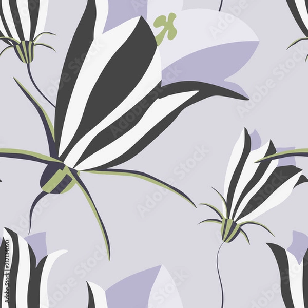 Fototapeta Bright modern floral pattern vector seamless