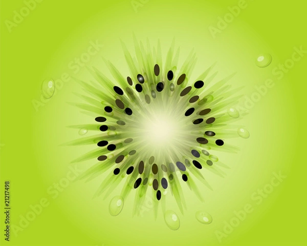 Obraz green kiwi slice wallpaper