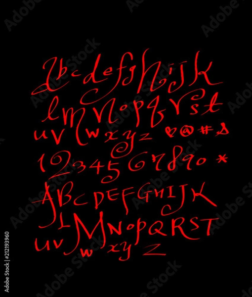 Fototapeta 벡터 문자 / 손으로 쓴 글씨체