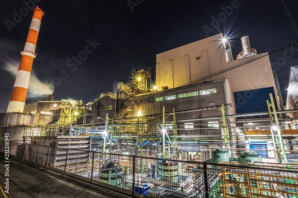 Fototapeta 兵庫　尼崎の工場夜景