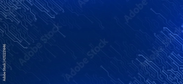 Obraz Electronic elements on dark blue background