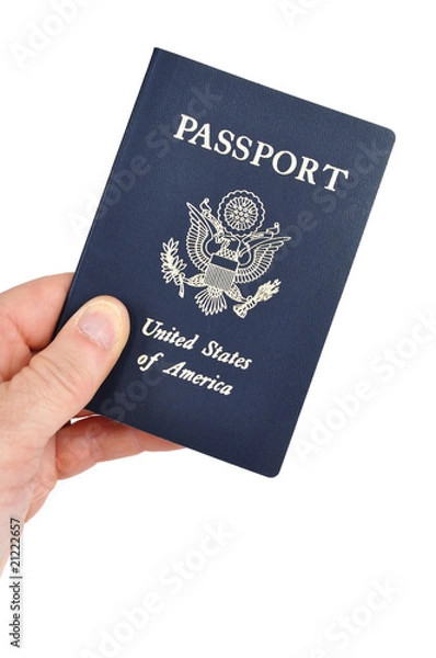 Fototapeta Hand Holding an American Passport