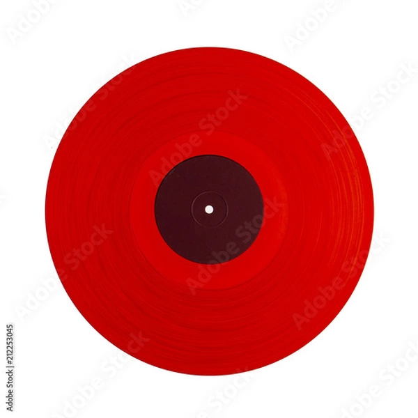 Obraz Color vinyl record isolated on white background