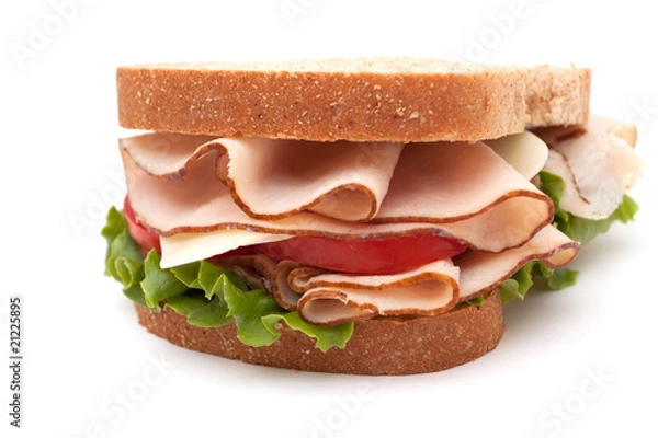 Obraz Turkey sandwich on wheat bread