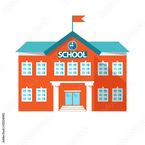 Obraz icon school. school building. vector illustration