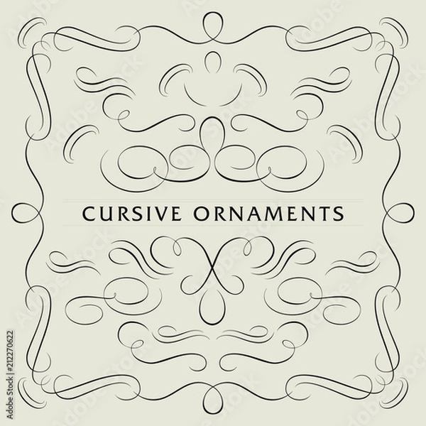 Fototapeta Decorative Cursive ornaments set