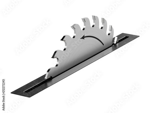 Obraz Circular Saw. Wood processing machine. 3D rendering.