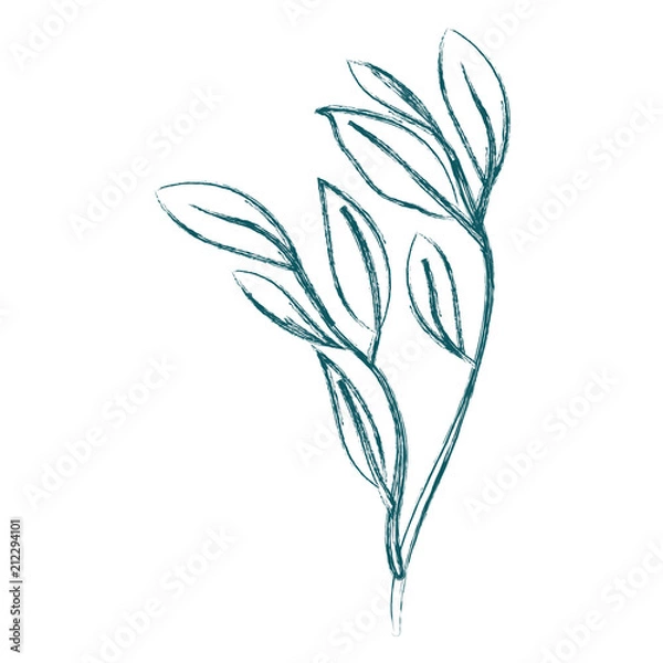 Obraz branch with leafs ecology icon vector illustration design