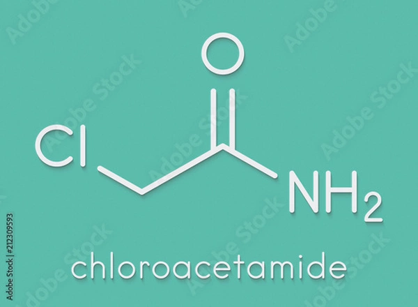 Fototapeta Chloroacetamide preservative molecule. Skeletal formula.