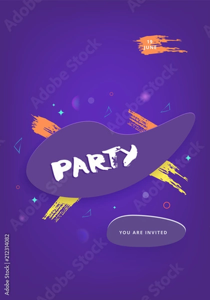 Obraz  Party vertical dark banner. Vector illustration.