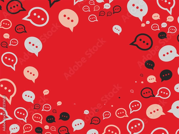 Fototapeta Generative random pattern with chatbot and bubbles template