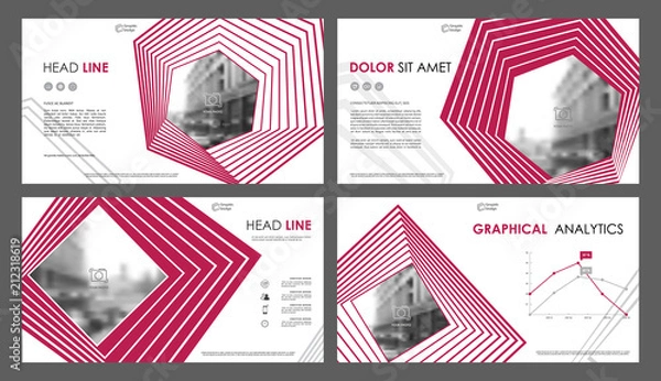 Fototapeta Set of infographic elements for presentation templates. Corporate Business Card. Modern brochure, layout. Flyer design.