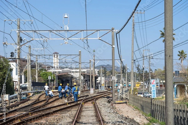 Fototapeta 線路内でのメンテナンス作業