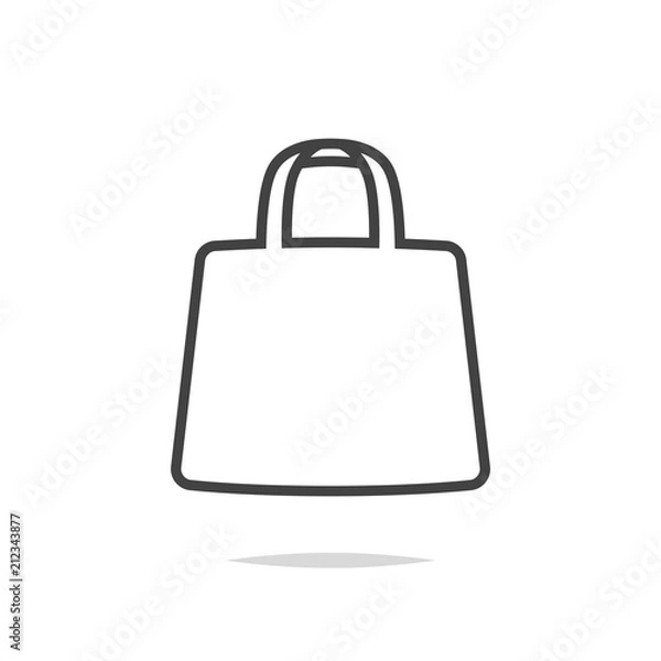 Fototapeta Shopping bag line icon vector
