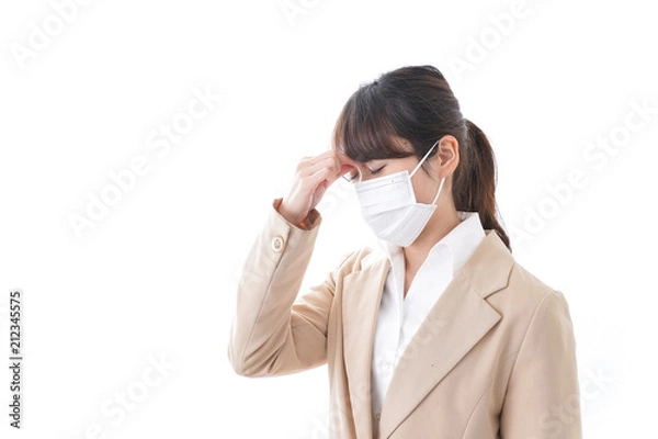 Fototapeta 風邪をひいたビジネスウーマン