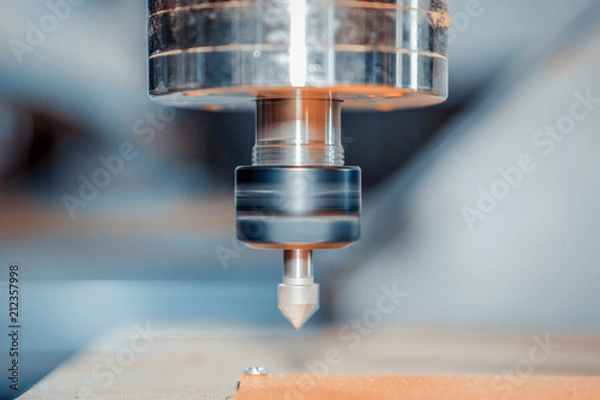 Obraz Closeup of a spindle with a milling cutter.