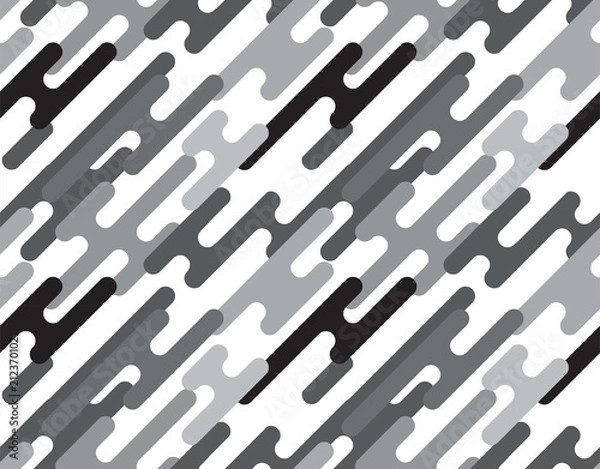 Fototapeta OVERLAPPING ROUNDED DIAGONAL LINES. SEAMLESS VECTOR PATTERN