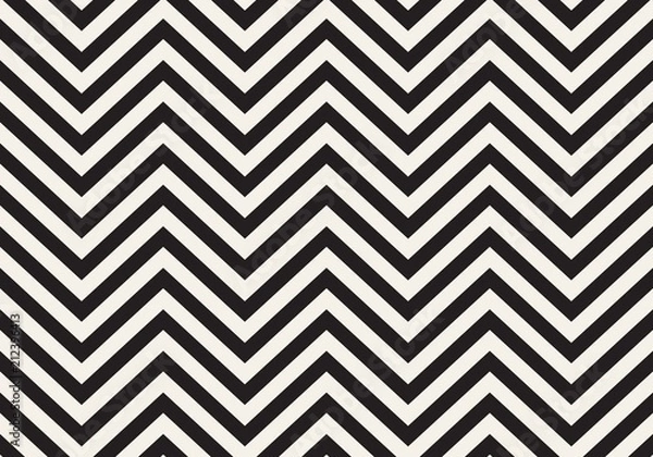 Fototapeta Seamless monochrome wavy lines pattern. Vector repeating texture.