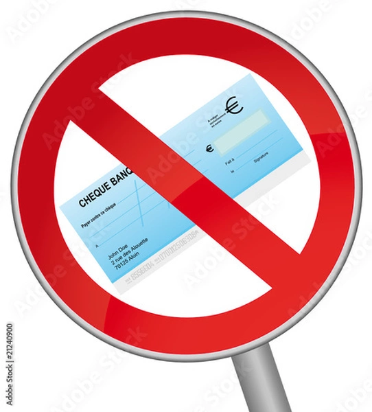 Fototapeta nous n'acceptons pas les chèques