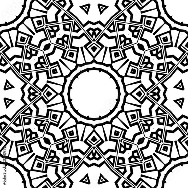 Fototapeta Beautiful tablecloth. Seamless lace pattern with geometric, floral element. Vector illustration.