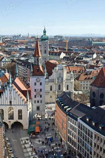 Obraz marienplatz münchen, von oben