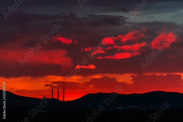 Obraz sunset over the city