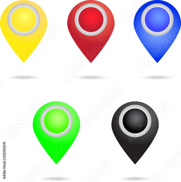 Fototapeta Set of map points vector image