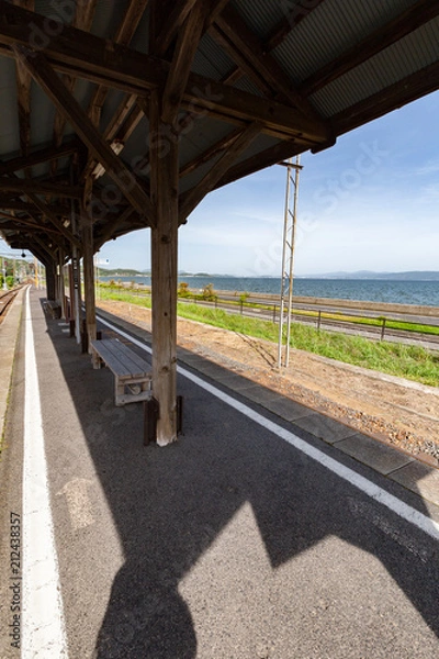 Obraz 一畑電車 秋鹿町駅 -宍道湖を眺める事が出来る駅-