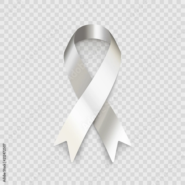 Fototapeta Stock vector illustration white ribbon isolated on a transparent checkered background EPS10