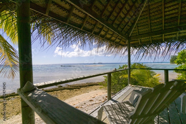 Obraz diving resort on Fakarava atoll, Tuamotus archipelago, french Polynesia,France, south pacific