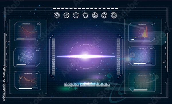 Obraz Radar screen. Vector illustration for your design.