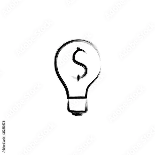 Fototapeta light bulb dollar sketch style illustration