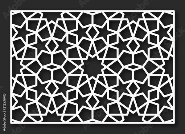 Fototapeta Decorative pattern for laser cutting. Vector oriental style ornament.