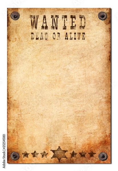 Obraz vintage wanted poster
