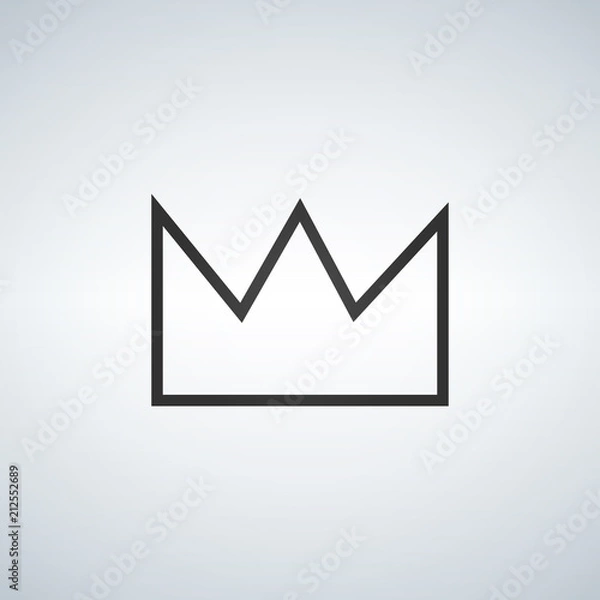 Fototapeta Simple Crown Icon Vector illustration, isolated on white background.