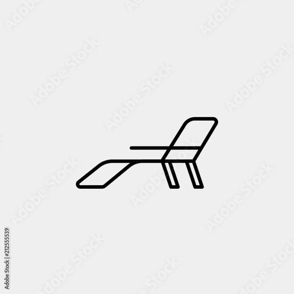 Fototapeta sunbed vector icon