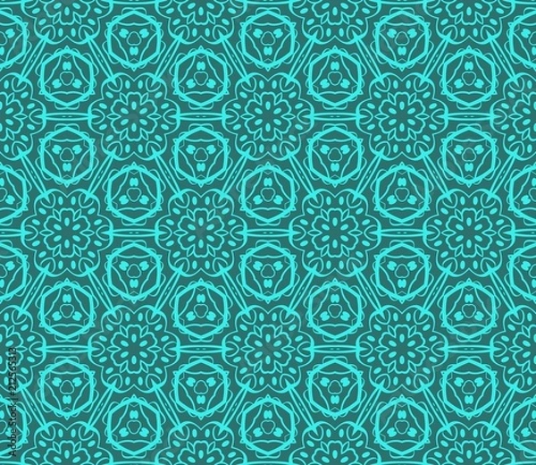 Fototapeta Abstract Vector seamless pattern with abstract geometric style. Repeating sample figure and line. For modern interiors design, wallpaper, textile industry