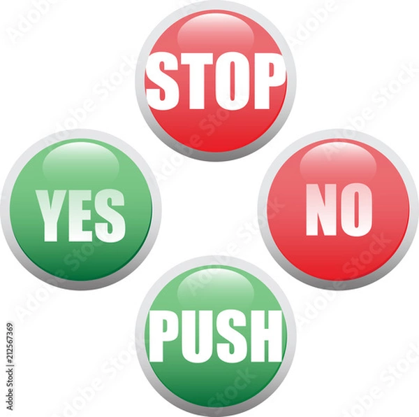 Fototapeta Set of glossy buttons or badges.