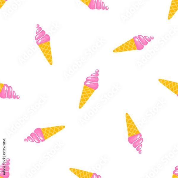 Fototapeta Vector seamless pattern with sweet ice cream.