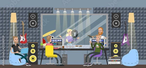 Fototapeta Sound recording studio