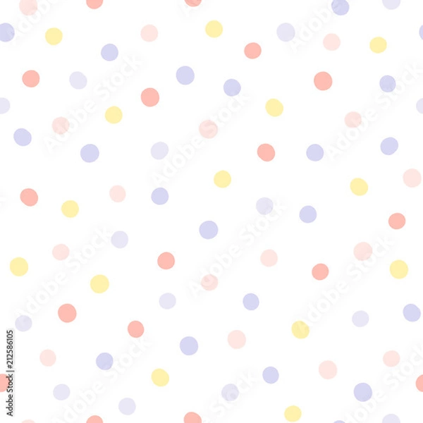 Fototapeta Cute polka dots seamless pattern. 