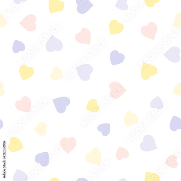 Fototapeta Cute heart shapes seamless pattern. 